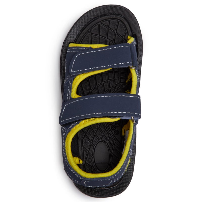 Skysole Double Strap Rugged Sport Sandals for Boys, Rubber Sole Summer Kids Sandals & Water Shoes, Yellow/5-6 Toddler - Image 3