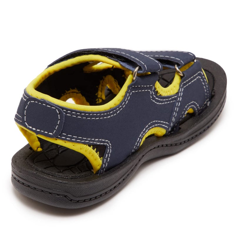 Skysole Double Strap Rugged Sport Sandals for Boys, Rubber Sole Summer Kids Sandals & Water Shoes, Yellow/5-6 Toddler - Image 2