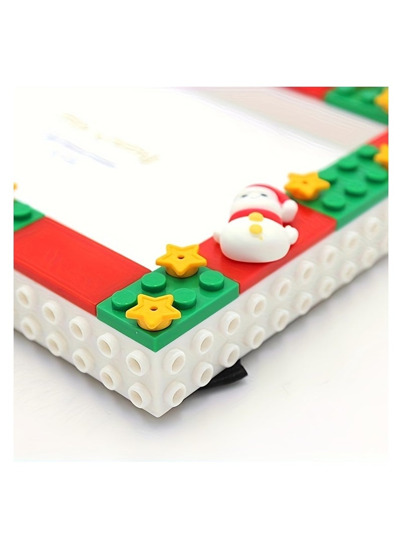 JiFENG 1PC عيد الميلاد موضوع DIY بناء كتلة صورة إطار أفقي واحد صورة إطار مع المواد البلاستيكية 6 بوصة عرض إطار للهدية الإبداعية - Image 2
