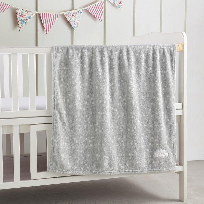 CREVENT 76x102cm Cute Cozy Fluffy Warm Baby Blanket for Boys Infants Toddlers' Bedding Crib Cot Stroller, Baby Shower Birthday Newborn's Gift - Grey Cloud - Image 2