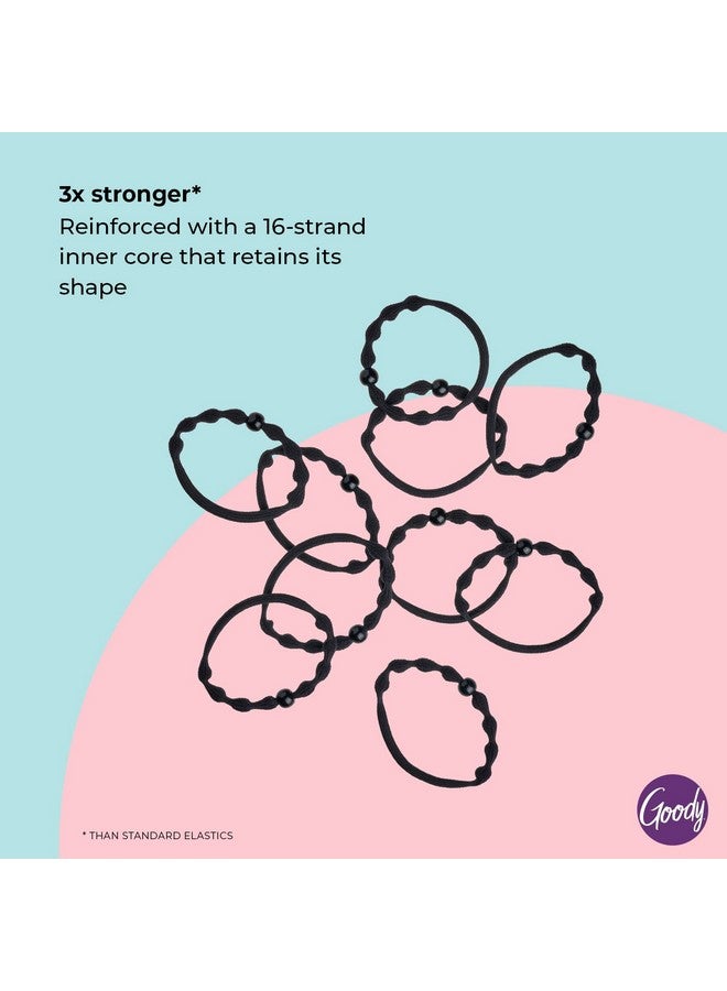 قودي  ربطة شعر مرنة من Forever Ouchless عدد 10 إكسسوارات شعر سوداء متوسطة إلى سميكة للنساء والفتيات - Image 3