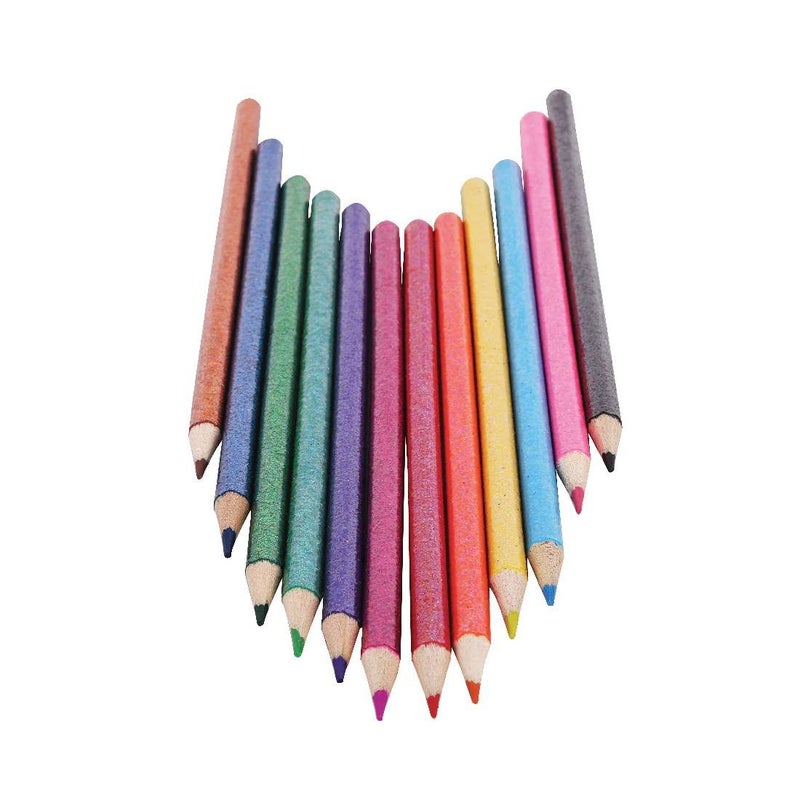 HAMSTER London Glitter Pencil Color SetPack Of 12Art Drawing Color Pencils For Art Craft WorkProfessional Coloring Pencils For ArtistsBeginners Students ChildrenMulticolor - Image 2