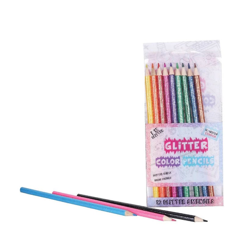 HAMSTER London Glitter Pencil Color SetPack Of 12Art Drawing Color Pencils For Art Craft WorkProfessional Coloring Pencils For ArtistsBeginners Students ChildrenMulticolor - Image 5