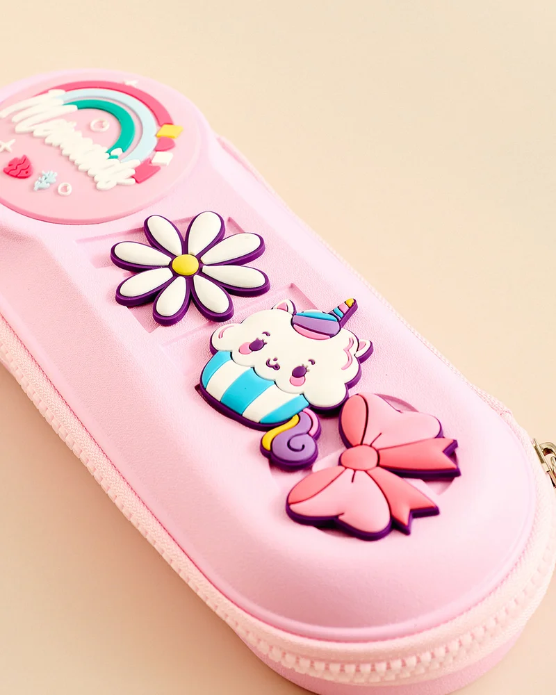 Redtag Pink Silicone Charms Pencil Case