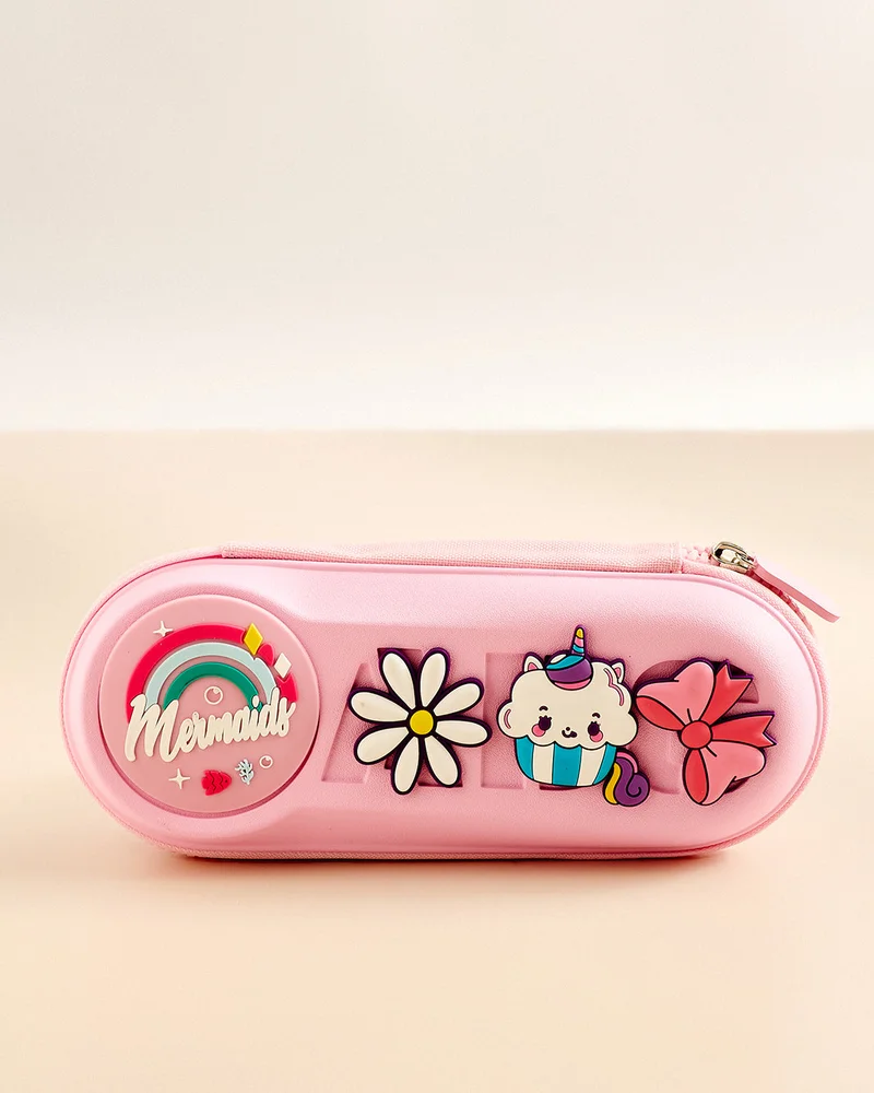 Redtag Pink Silicone Charms Pencil Case