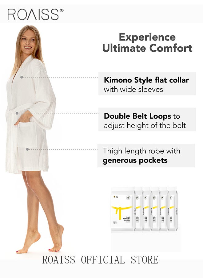 رويس رداء حمام للاستعمال مرة واحدة للنساء والرجال، 5 قطع، محمول بأكمام طويلة، نمط لؤلؤي سميك، لوازم رحلات العمل مناسبة للسفر - Image 5