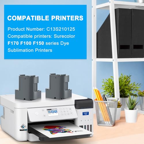 Poschink C13S210125 Ink Maintenance Box (S210125/SC23MB), Waste Ink Tank Replacement Compatible for EPSON Surecolor SC-F170 F100 F150 Dye Sub Printers - 2 Packs - Image 3