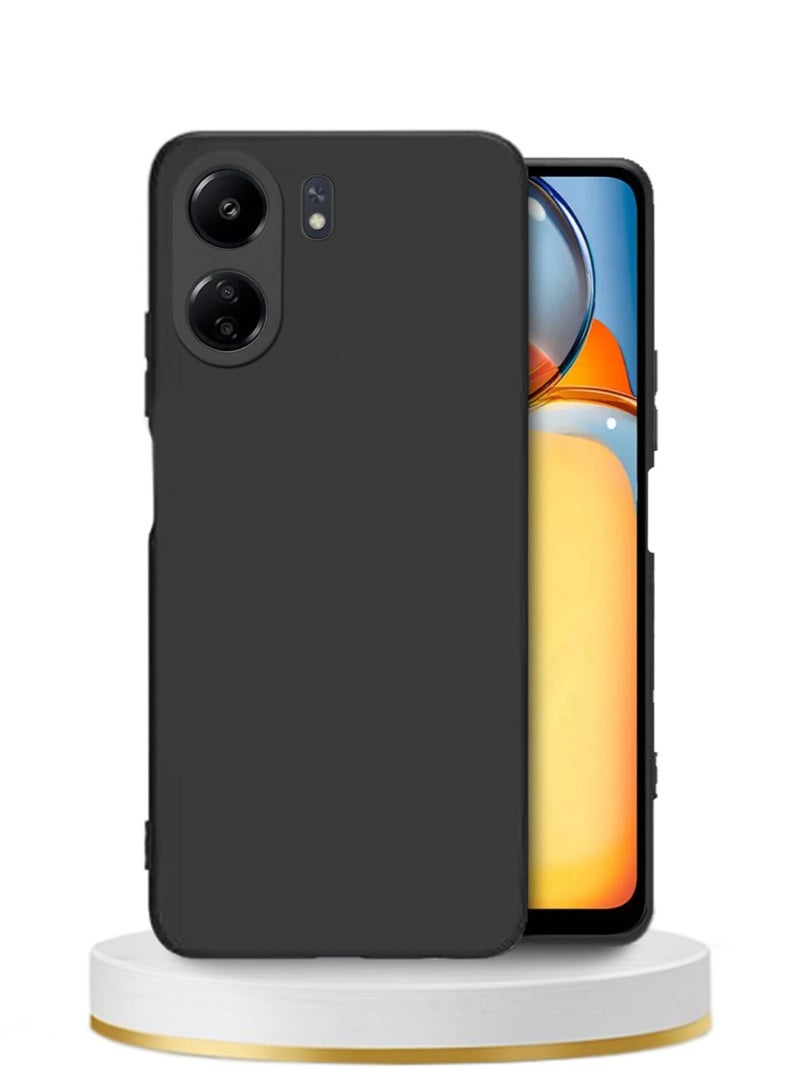 Techie Stylish TPU Silicone Back Cover Case for Xiaomi Redmi 13C– Slim Fit Design, Smooth and Soft – Black - Image 1