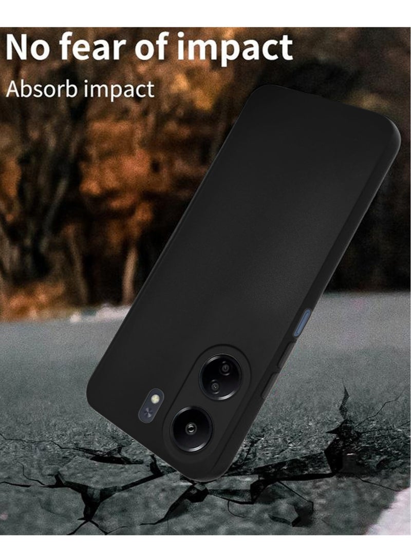 Techie Stylish TPU Silicone Back Cover Case for Xiaomi Redmi 13C– Slim Fit Design, Smooth and Soft – Black - Image 2