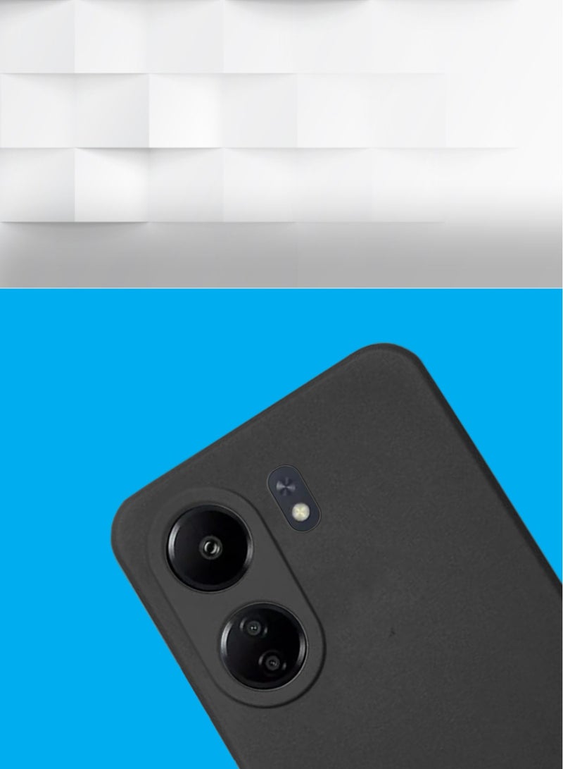 Techie Stylish TPU Silicone Back Cover Case for Xiaomi Redmi 13C– Slim Fit Design, Smooth and Soft – Black - Image 5