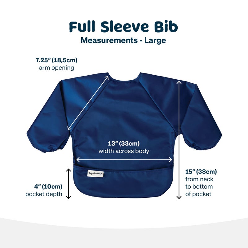 Tiny Twinkle Long Sleeve Bib for Babies & Toddlers - 2 Pack Waterproof Smock Bibs for Eating - Machine Washable & Mess-Proof, Baby Feeding Essential & Shower Must-Have (Grey Indigo,2-4Y) - Image 3