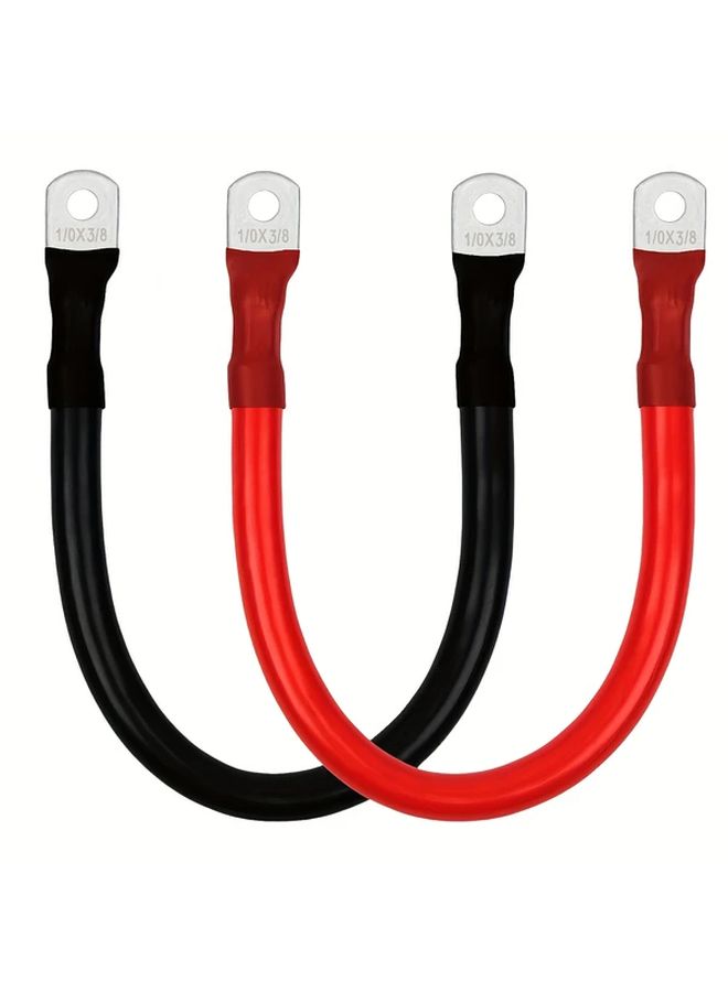 1 AWG Battery Cable 1 Foot With 3 8 Inch Connectors For Car RV Boat Power Inverter - Image 1