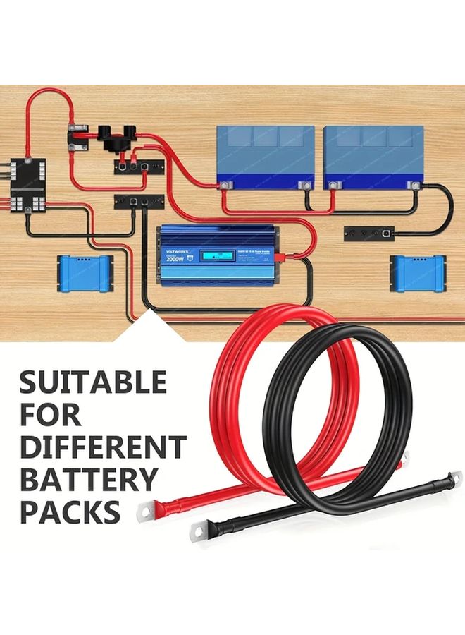 1 AWG Battery Cable 1 Foot With 3 8 Inch Connectors For Car RV Boat Power Inverter - Image 5