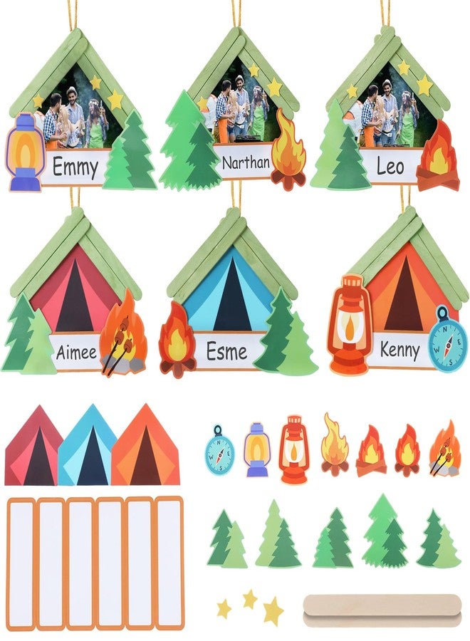 Geelin 24 Sets Camp Crafts Camping Wood Frame Crafts Stick Kit DIY Picture Frame Gifts Bulk Camping Party Favor Hanging Ornaments for VBS Sunday School Home Activities Party Supplies - Image 1