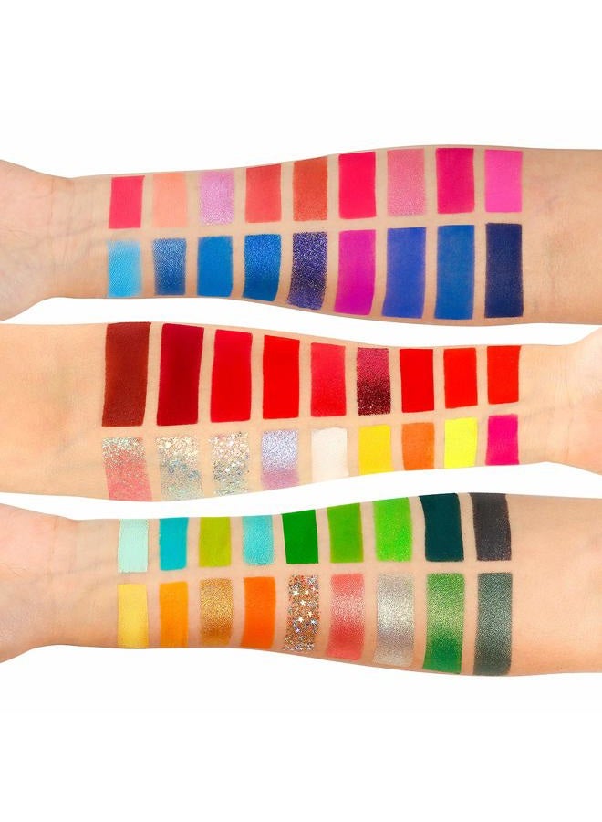 BEUSELF Highly Pigmented Neon Eyeshadow Palette,54 Colors Matte Shimmer Glitter Vibrant Blacklight Makeup Palettes Glow In The Dark Makeup, Blendable Waterproof Rainbow Uv Hypoallergenic Makeup Pallet  - Image 4