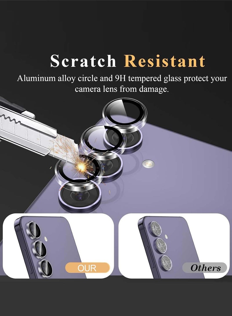 Wtech Samsung Galaxy S25 2025 Premium Alloy Ring Camera Lens Tempered Glass Protector Shield (MLGITR) - Clear - Image 2