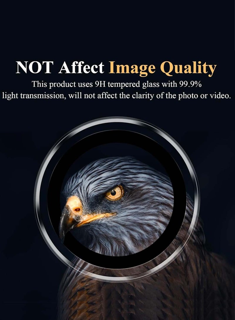 Wtech Samsung Galaxy S25 2025 Premium Alloy Ring Camera Lens Tempered Glass Protector Shield (MLGITR) - Clear - Image 4