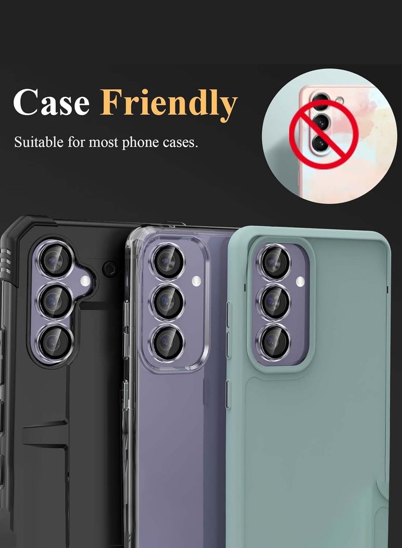 Wtech Samsung Galaxy S25 2025 Premium Alloy Ring Camera Lens Tempered Glass Protector Shield (MLGITR) - Clear - Image 5