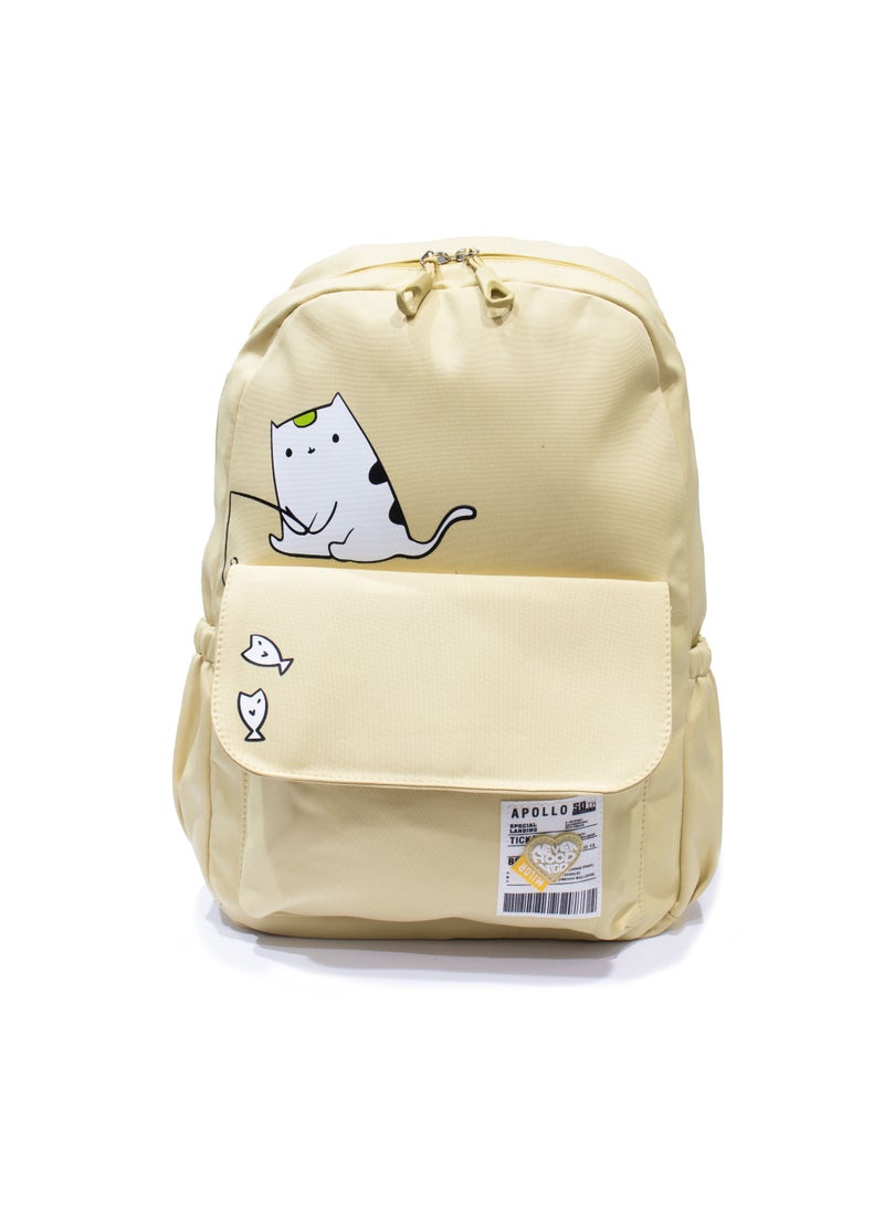 أبوللو حقيبة ظهر كاجوال مدرسية للجنسين من نايلون عالية الجوده أصفر - Image 1
