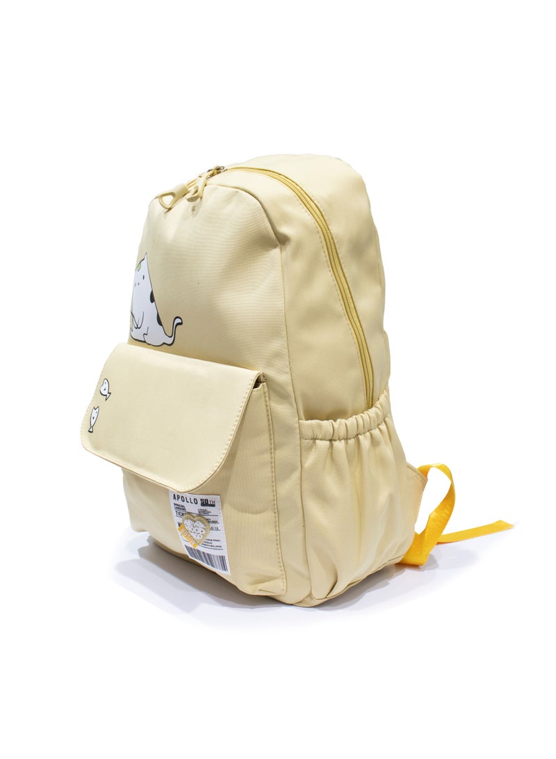 أبوللو حقيبة ظهر كاجوال مدرسية للجنسين من نايلون عالية الجوده أصفر - Image 2