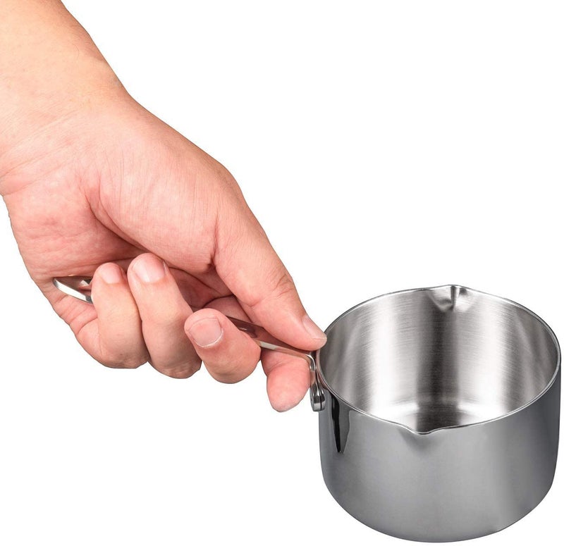 IMEEA 10oz/300ml Butter Coffee Milk Warmer Mini Butter Melting Pot with Dual Pour Spout 18/10 Tri-Ply Stainless Steel - Image 5