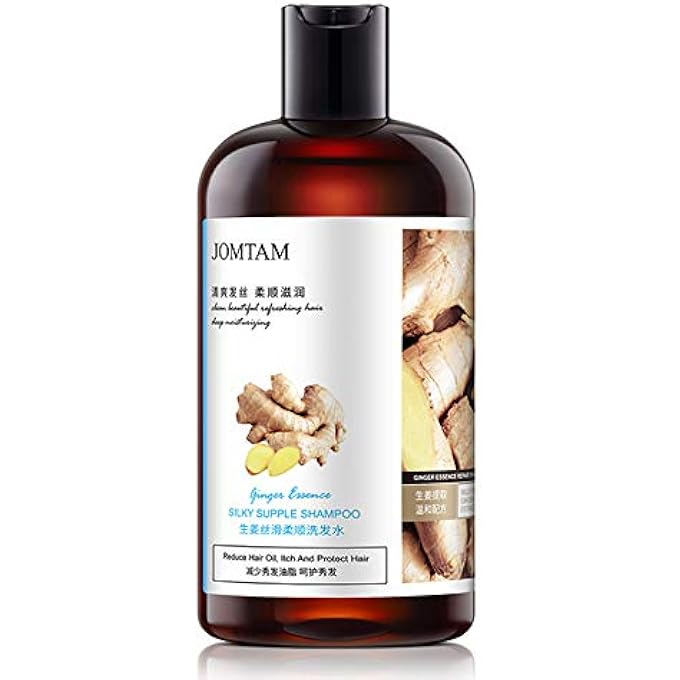 JOMTAM SILKY SUPPLE SHAMPOO HAIR OIL GINGER ESSENCE NATURAL EXTRACT SMOOTH MILD FORMULA ITCH PROTECT MOISTURIZES NOURISHES CLEARS 400ML 13.5FL.OZ - Image 1