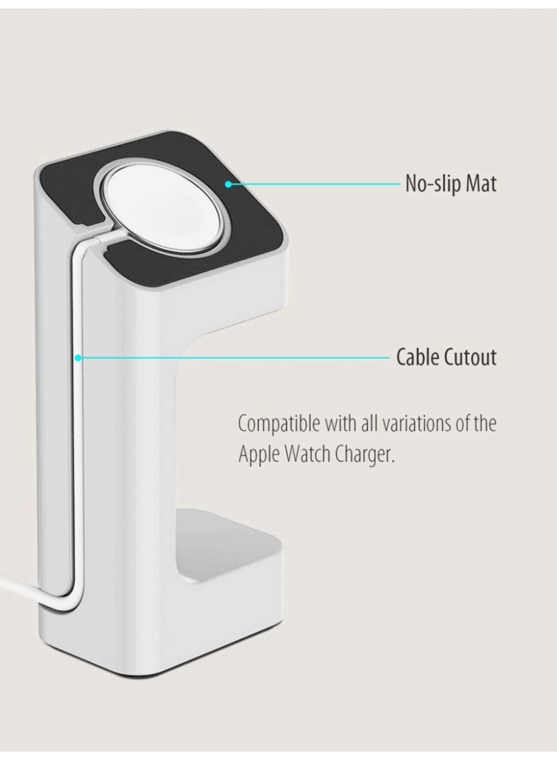 اتش بي ار تي حامل ساعة ابل قاعدة شحن متوافق مع Apple Watch - حامل اي واتش غير قابل للانزلاق مع فتحة تنظيم الكابل لوضع المنضدة الليلية قطعة واحدة - Image 4