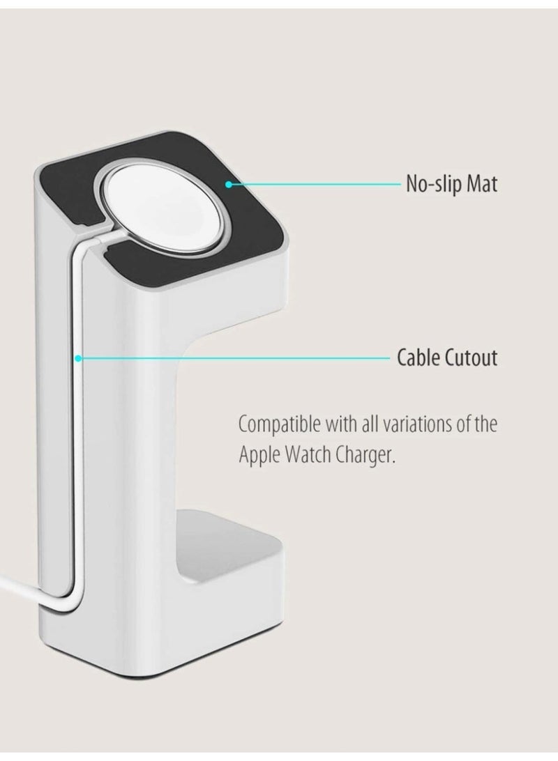 HPRT 1pc Charger Stand Compatible with Apple Watch, Non-Slip ABS Holder with Cable Management Slot for Nightstand Mode - Image 5