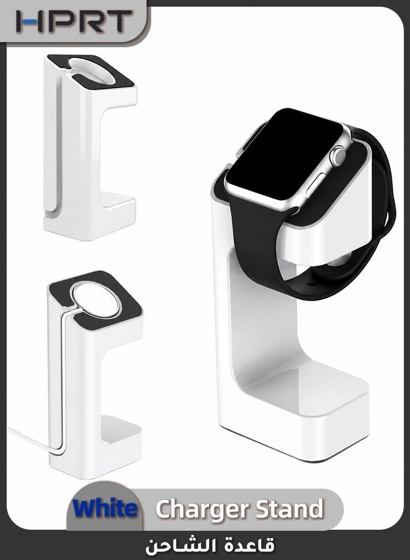 HPRT 1pc Charger Stand Compatible with Apple Watch, Non-Slip ABS Holder with Cable Management Slot for Nightstand Mode - Image 1