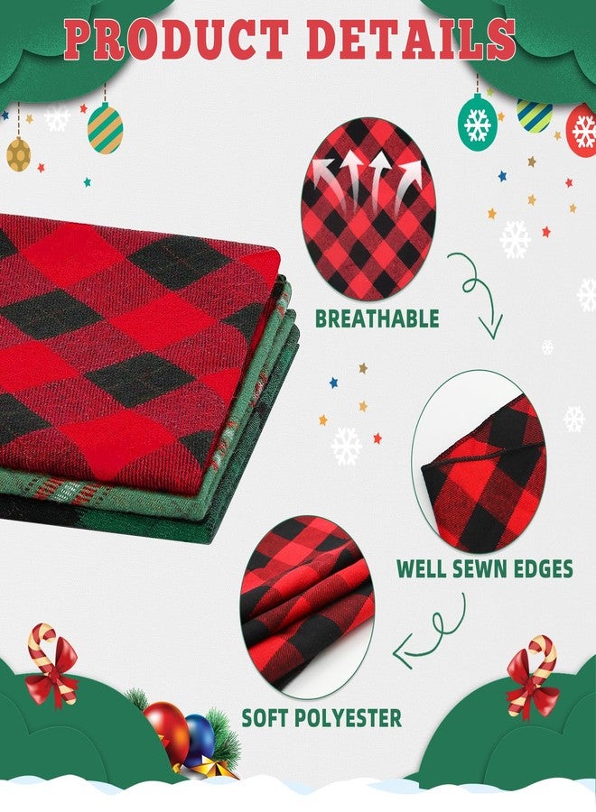 duludulu 4 Pack Merry Christmas Dog Bandanas Classic Plaid Xmas Dog Christmas Scarf Bibs Kerchief Gift Set for Medium Large Pets - Image 3