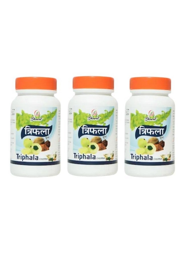 Bharat بهرات أيورفيدا أوشدهالايا تريفاالا تشورنا عبوة من 3 (100 جرام لكل منها) | يساعد في تخفيف الإمساك | تخفيف سريع للحموضة والغازات - Image 1