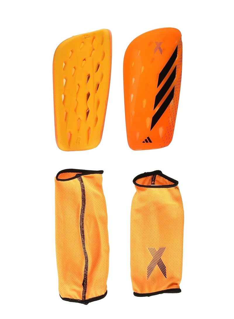 adidas Unisex-Adult X League Shin Guards, Solar Gold/Black/Solar Orange, Large - Image 1