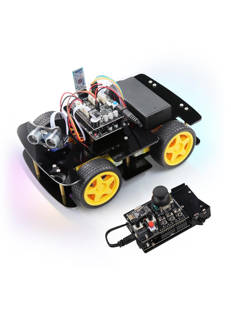 FREENOVE Freenove 4WD Car Kit with Remote (Compatible with Arduino IDE), Line Tracking, Obstacle Avoidance, Ultrasonic Sensor, Wireless Control Motor Servo  - Image 1