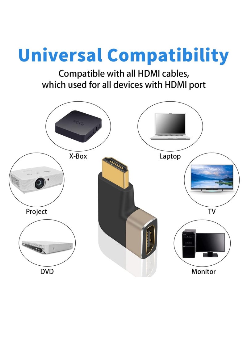 رات سو محول HDMI بزاوية 90 درجة 8K 48Gbps زاوية يسار ذكر إلى أنثى محول موسع HDMI لتلفزيون، Roku، Fire Stick، Chromecast، Switch، لابتوب، كمبيوتر شخصي (عبوة من 2).  - Image 5
