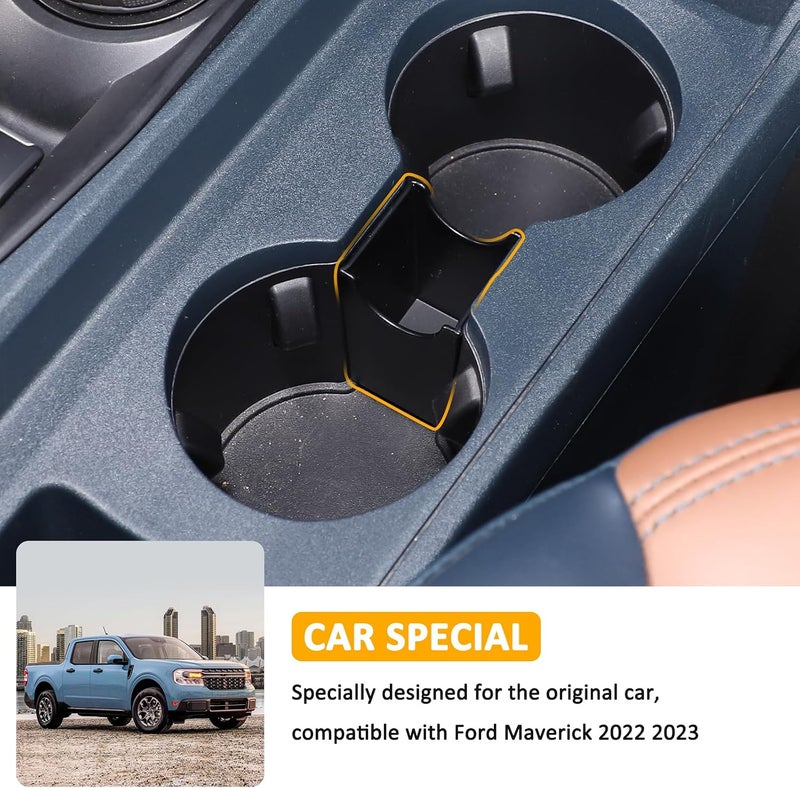 Daeiclru Center Console Cup Holder Divider Stroage Box Compatible with Ford Maverick 2022 2023, Cup Holder Storage Box Organizer ABS Insert Accessories - Image 4