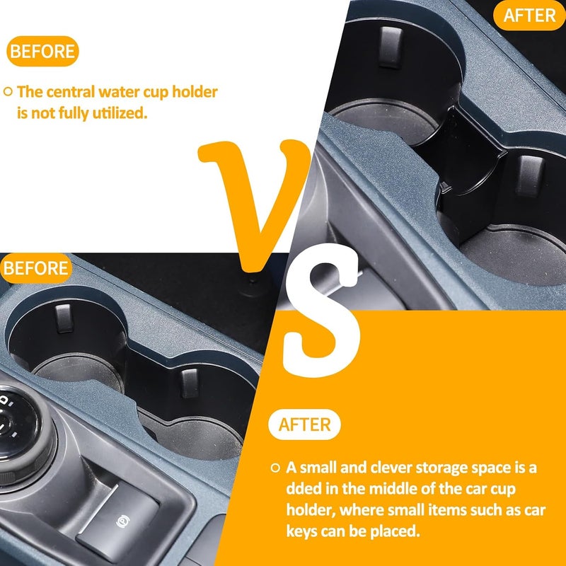 Daeiclru Center Console Cup Holder Divider Stroage Box Compatible with Ford Maverick 2022 2023, Cup Holder Storage Box Organizer ABS Insert Accessories - Image 2