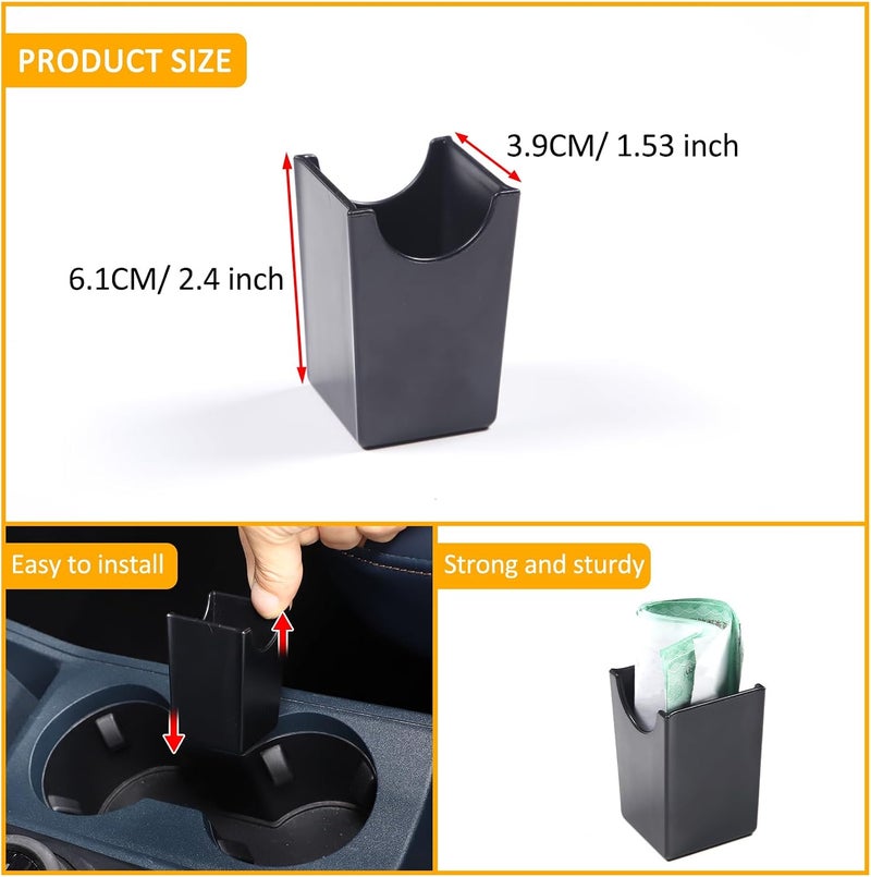 Daeiclru Center Console Cup Holder Divider Stroage Box Compatible with Ford Maverick 2022 2023, Cup Holder Storage Box Organizer ABS Insert Accessories - Image 5