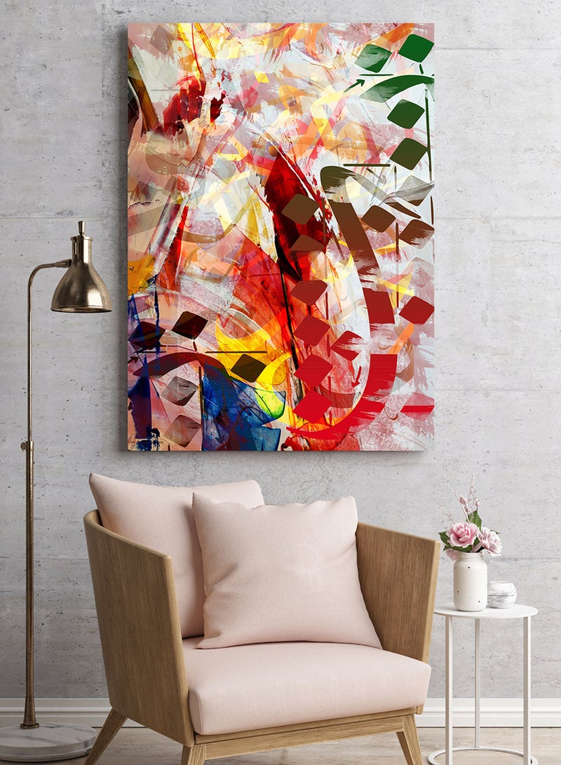 لوحة كانفاس على إطار خشبي بتصميم فن تجريدى للخط العربي الإسلامي - Image 2