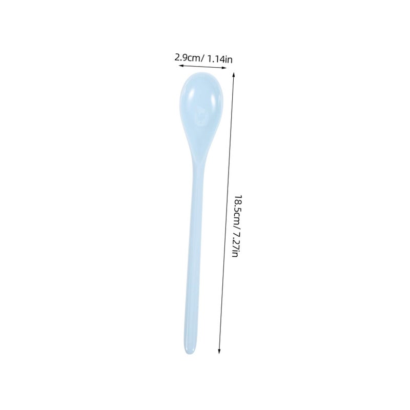 5 Pcs Long Handle Plastic Spoons For Kids Safe Sturdy Utensils Independent Eating - Image 3