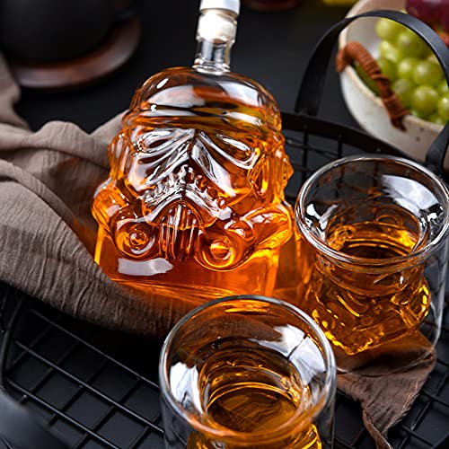 VI AI Whiskey Decanter Set, Whiskey Decanter with 2 150ml Glasses, Bosses Day Gifts for Men Husband Boyfriend Dad, Decanter Set for Brandy Liquor Bourbon Cocktails Vodka Scotch - Image 2