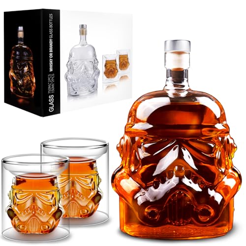 VI AI Whiskey Decanter Set, Whiskey Decanter with 2 150ml Glasses, Bosses Day Gifts for Men Husband Boyfriend Dad, Decanter Set for Brandy Liquor Bourbon Cocktails Vodka Scotch - Image 1