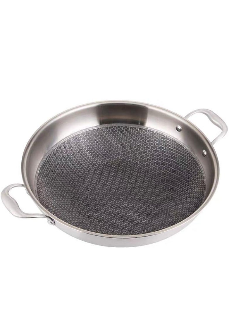 Non-stick Stainless Steel Frying Pan With Two Hands - 28CM - Image 1