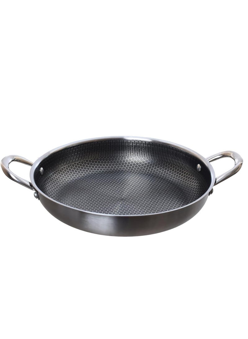 Non-stick Stainless Steel Frying Pan With Two Hands - 28CM - Image 2