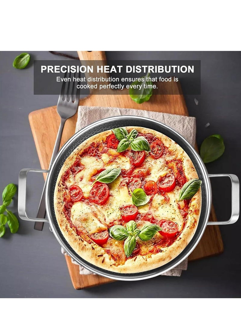 Non-stick Stainless Steel Frying Pan With Two Hands - 28CM - Image 4