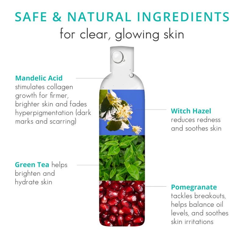 Almond Clear غسول وجه وجسم باللوز الشفاف [6.7 أونصة سائلة] للعناية بالبشرة المعرضة لحب الشباب والتهاب الجريبات الشعرية - منظف مقشر لطيف للاستخدام اليومي مع حمض الماندليك والنباتات الطبية - Image 4