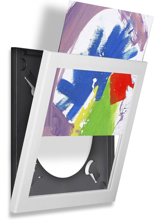 SHOW AND LISTEN إطار عرض غلاف ألبوم عرض واستماع إطار قابل للتقليب يعرض سجلات الفينيل 125x125 أبيض - Image 5