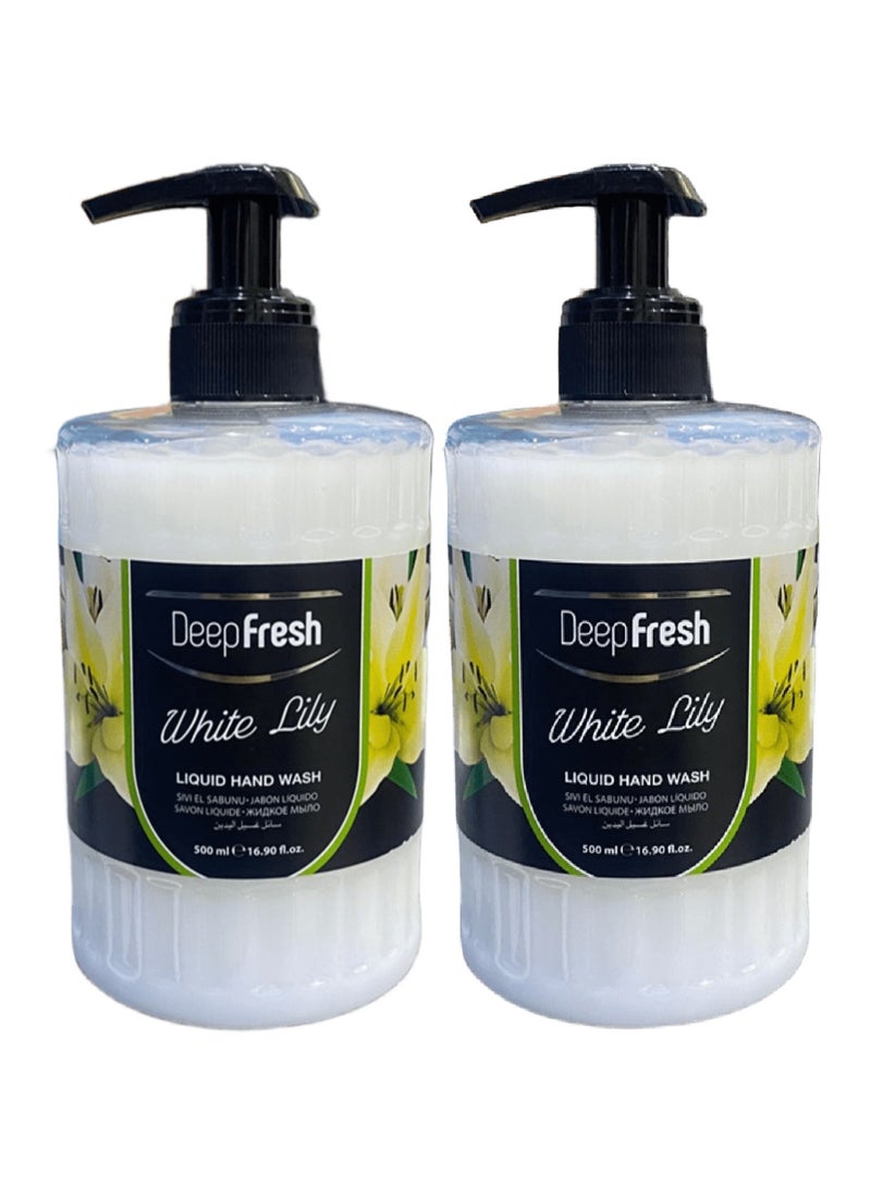 Deep Fresh Two Pieces of Ultra Moisturising Hand Wash With White Lily 500 Ml - Image 1