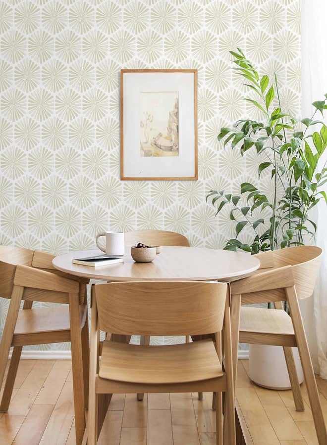 Naphite Modern Peel and Stick Wallpaper Boho Contact Paper Self Adhesive Removable Wallpaper for Bathroom Waterproof Geometric Contact Paper Cabinets Farmhouse Beige Striped Wall Decor 17.3inW 78.7inL - Image 5