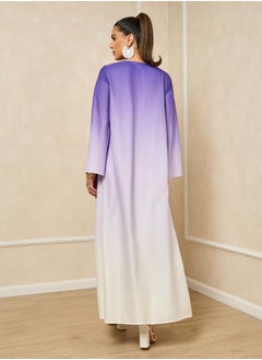 Styli Ombre Print Front Open Abaya with Inner Dress Set  - Image 4