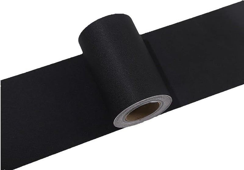 N/B Self Adhesive Solid Color Frosted Wallpaper Border Stick Waterproof Wall Border Easy to Apply Kitchen Bathroom Tiles Sticker 4 x 196inch (Black) - Image 4